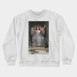 Circe Offering the Cup to Odysseus by John William Waterhouse Crewneck Sweatshirt